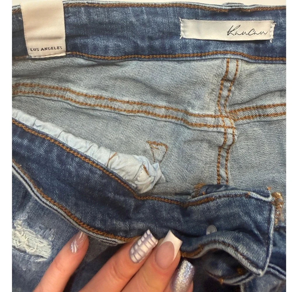 KanCan Distressed Jean Shorts W29 Y2K Cuffed‎ Festival Summer